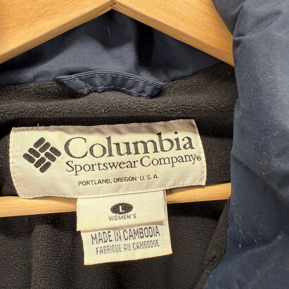 Columbia Jacket Women L Large Blue Full Zip Long Sleeve Lined Hooded Pockets - Picture 5 of 7